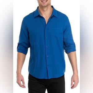 NWT Men's Long Sleeve Button Up Shirt - Cobalt Blue - XL